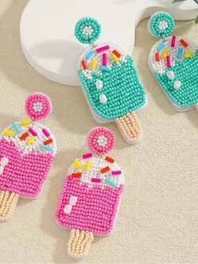 NWT Beaded Popsicle Earrings, Summer Earrings